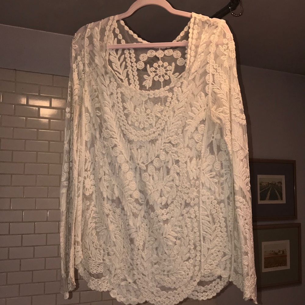 Sundance sheer lace blouse
